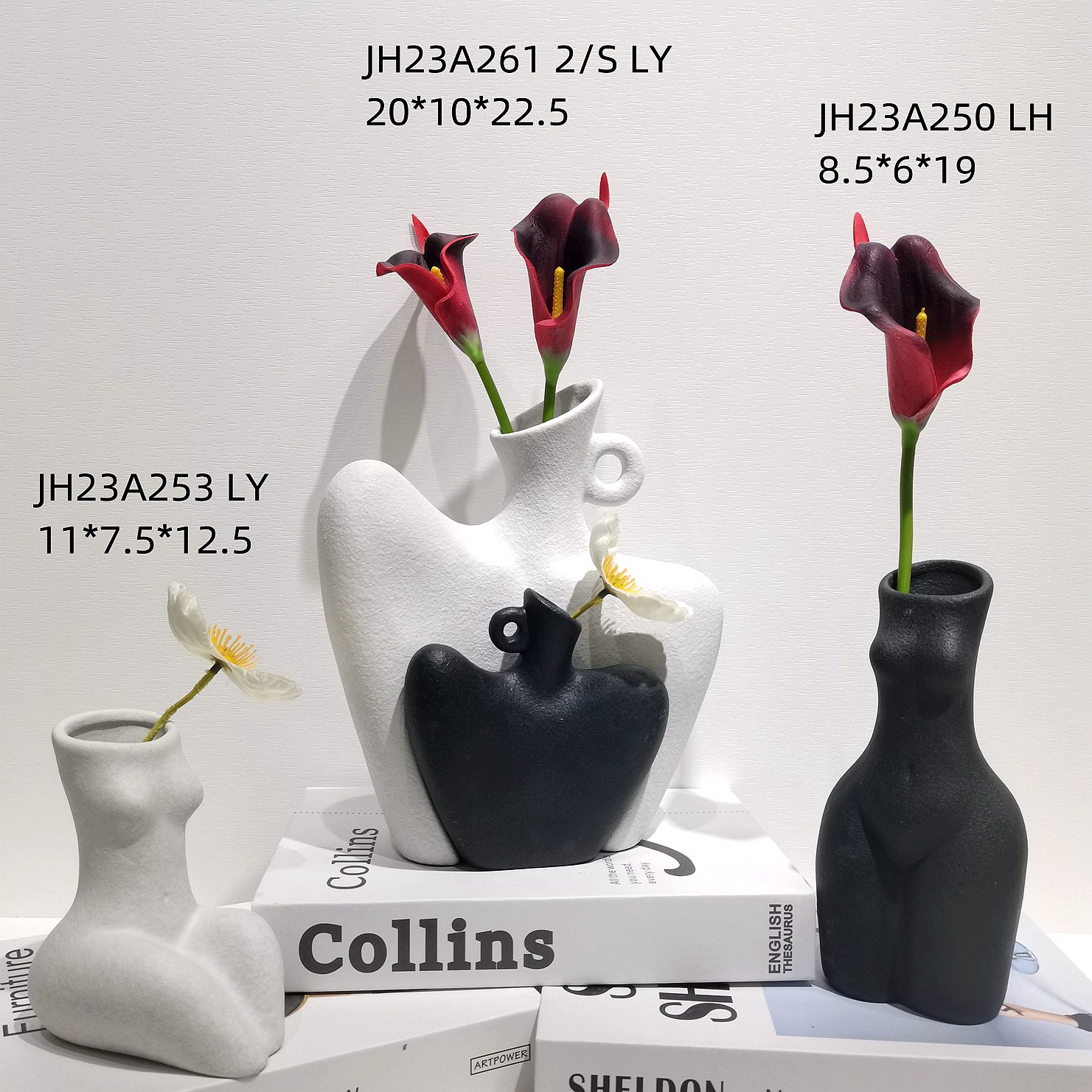 Jarrón de cerámica moderno con forma de cuerpo femenino, maceta multiusos para decoración estética de habitaciones, ideal para flores secas. 2