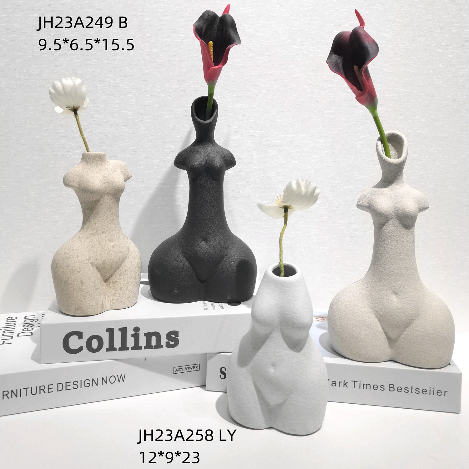 Jarrón de cerámica moderno con forma de cuerpo femenino, maceta multiusos para decoración estética de habitaciones, ideal para flores secas. 4