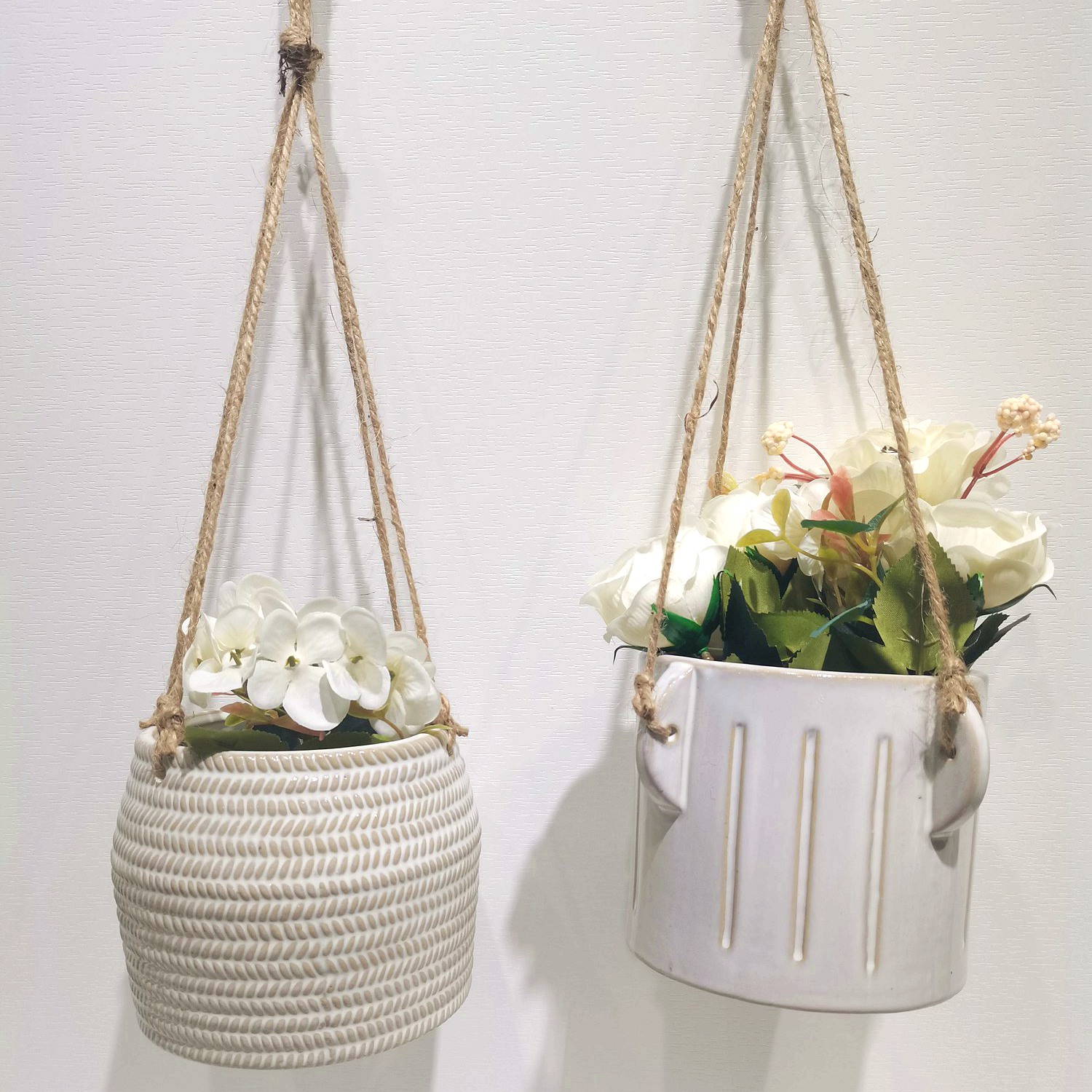 Maceta colgante de cerámica para patio, maceta colgante para plantas, cesta para sala de estar, estante, balcón, césped, estilo granja. 3