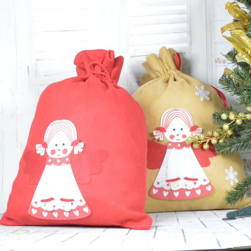 Bolsas de lino con cordón para Navidad, bolsas de arpillera para guardar dulces, galletas, pulseras, joyas, regalos de Navidad para niños 5