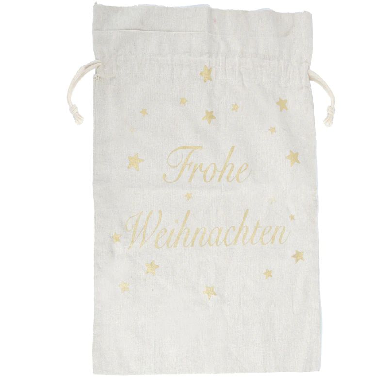 Bolsas de lino con cordón para Navidad, bolsas de arpillera para guardar dulces, galletas, pulseras, joyas, regalos de Navidad para niños 7