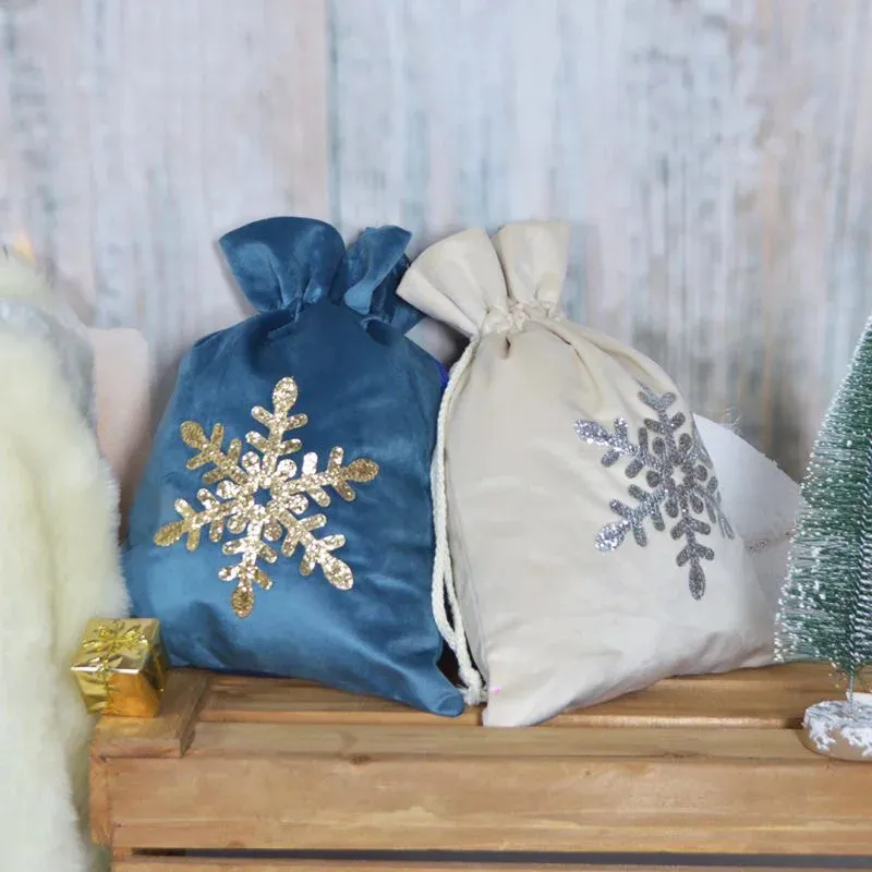 Samt Weihnachten Santa Sack Schnur Kordelzug Kinder Luxus Weihnachten Geschenk Tasche Frohe Weihnachten 1