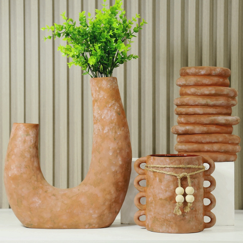 Einfache Keramikvase Esstischdekoration Hochzeitsdekorationen Nordische Wohndekoration Wohnzimmerdekoration Vase 7