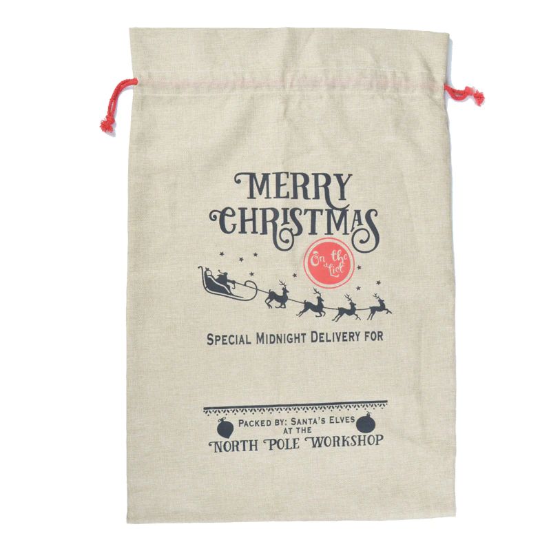 Weihnachtsgeschenkbeutel mit Kordelzug, Weihnachtsmannsäcke, Süßigkeiten- und Keksaufbewahrung, große Tasche, Weihnachtsbaumschmuck, Festival-Dekoration 2
