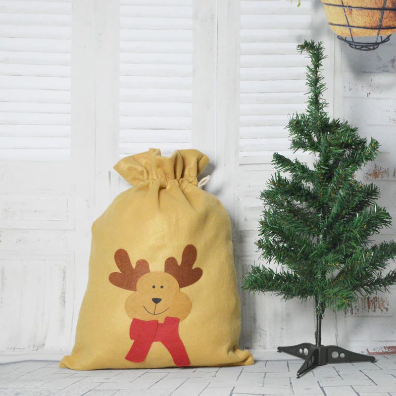 Weihnachtsgeschenkbeutel mit Kordelzug, Weihnachtsmannsäcke, Süßigkeiten- und Keksaufbewahrung, große Tasche, Weihnachtsbaumschmuck, Festival-Dekoration 5