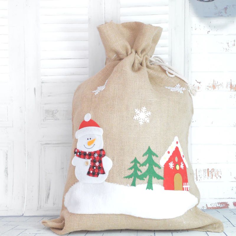 Weihnachtsgeschenkbeutel mit Kordelzug, Weihnachtsmannsäcke, Süßigkeiten- und Keksaufbewahrung, große Tasche, Weihnachtsbaumschmuck, Festival-Dekoration 6