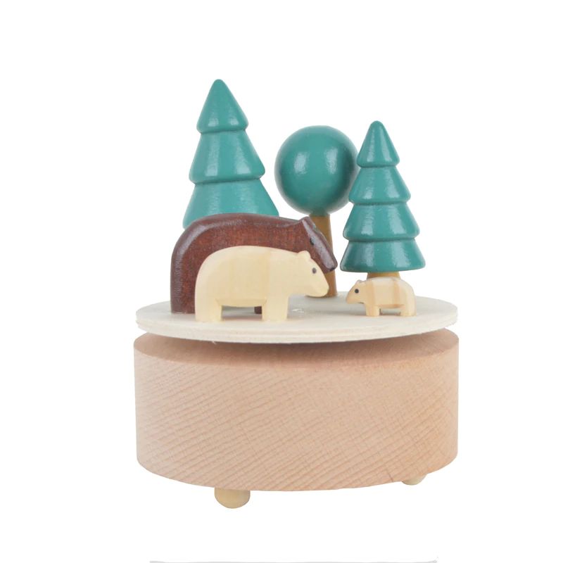 Neue handgefertigte Spieluhr aus Holz, Retro, rotierende Spieluhr zum Abspielen von Musik, Heimdekoration, DIY-Holzherstellung, Dekoration, Geburtstagsgeschenk 4