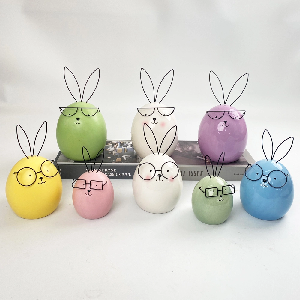 Kreative Kaninchen Keramik Kleine Dekoration Kinderzimmer Neue und einzigartige Desktop-Dekoration Handwerk Figuren 1