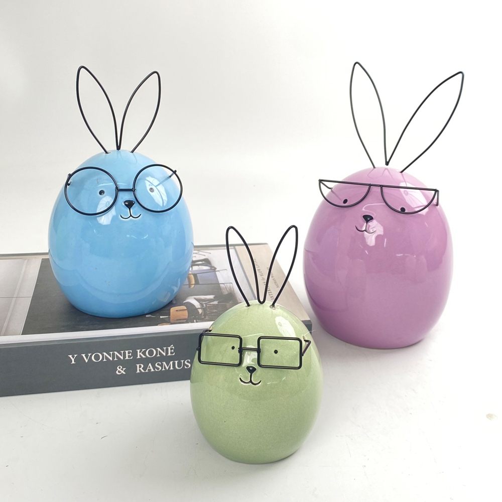 Kreative Kaninchen Keramik Kleine Dekoration Kinderzimmer Neue und einzigartige Desktop-Dekoration Handwerk Figuren 4