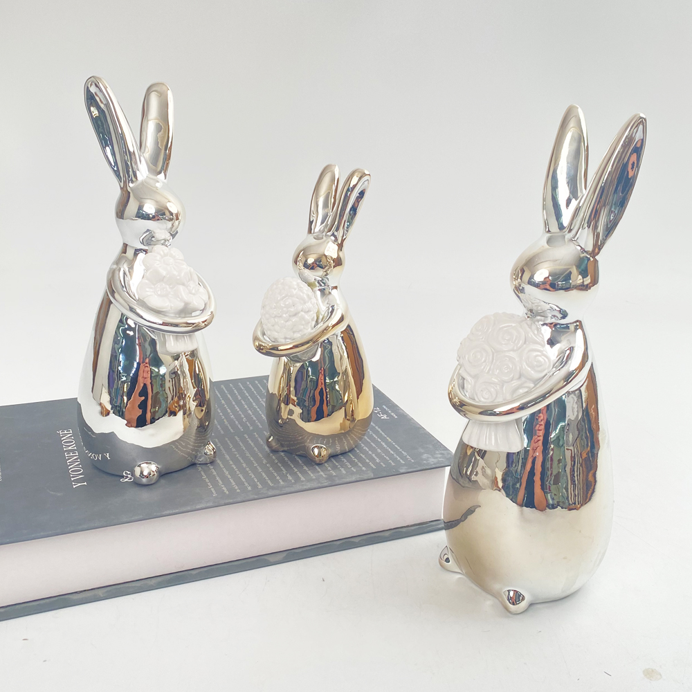 Kreative Keramik Kaninchen Kuschel Hase Frühling Tischdeko Ostern Keramik Statue Ostern Wohndeko 1