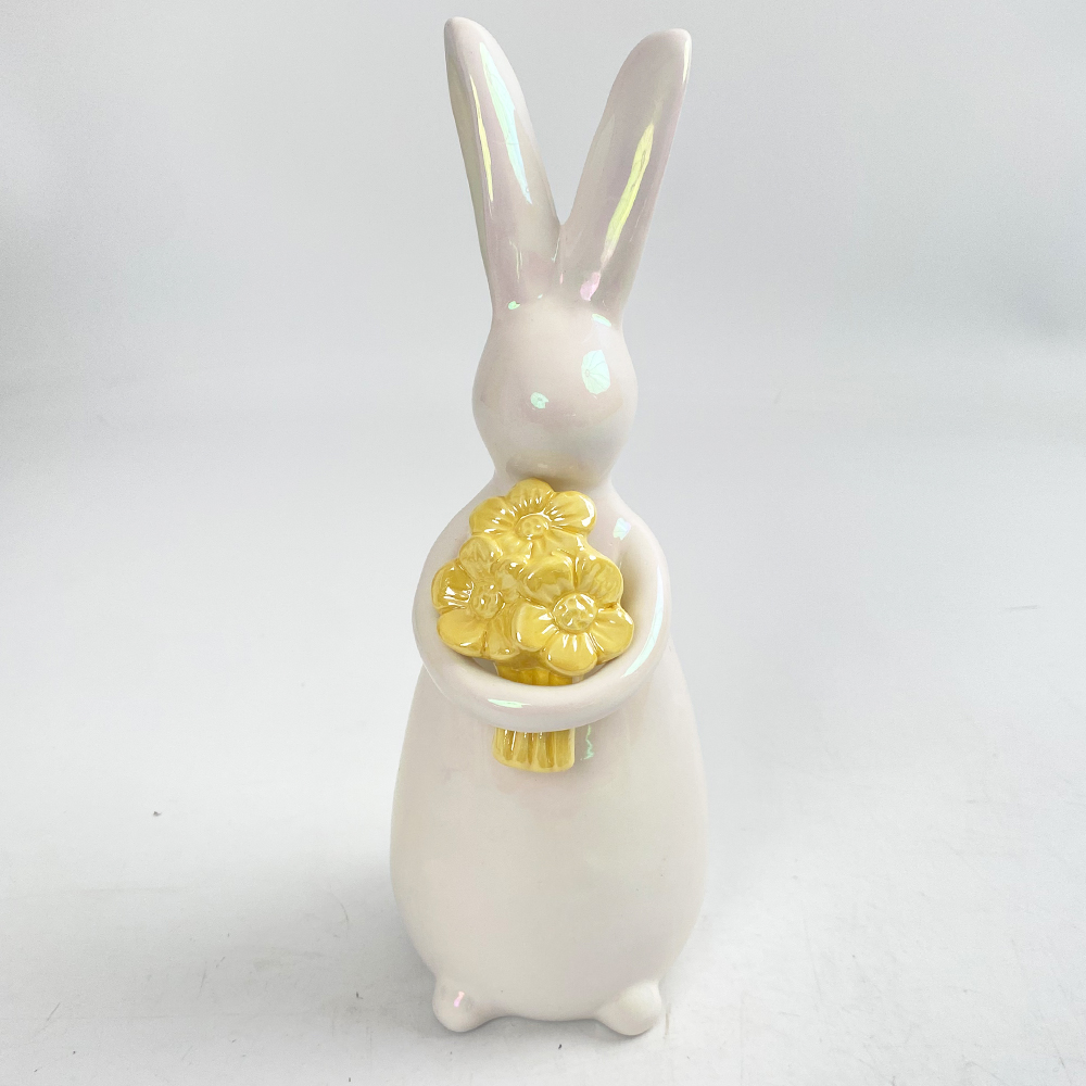 Kreative Keramik Kaninchen Kuschel Hase Frühling Tischdeko Ostern Keramik Statue Ostern Wohndeko 2