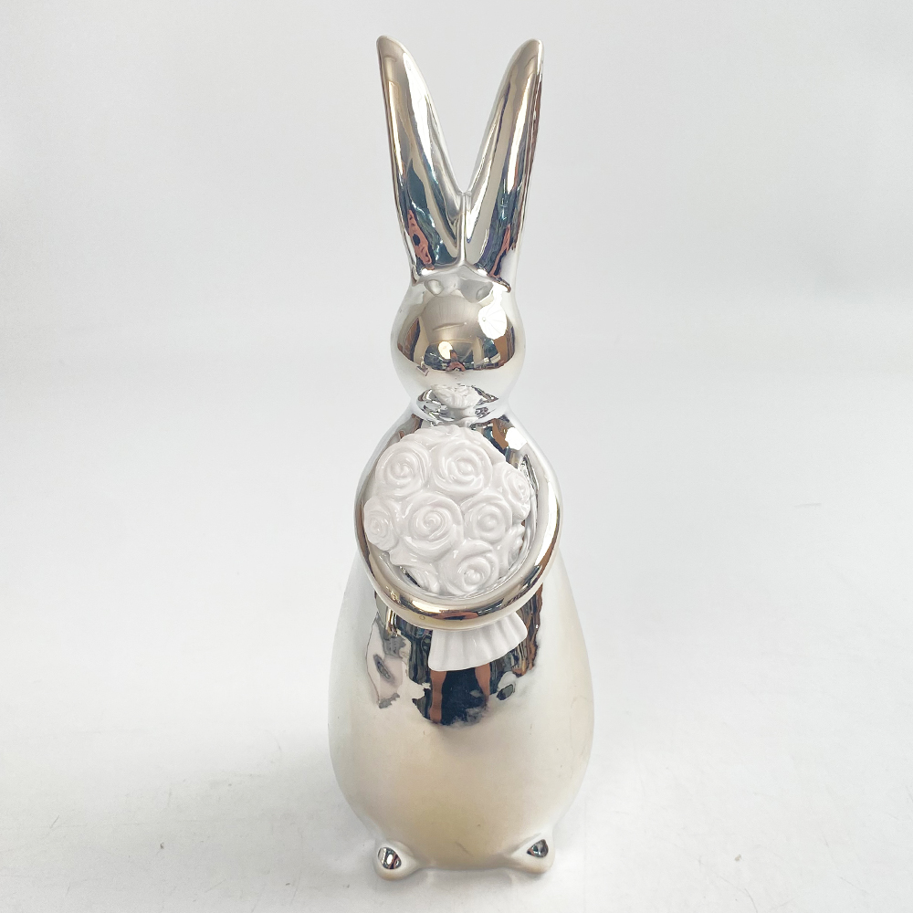 Kreative Keramik Kaninchen Kuschel Hase Frühling Tischdeko Ostern Keramik Statue Ostern Wohndeko 6