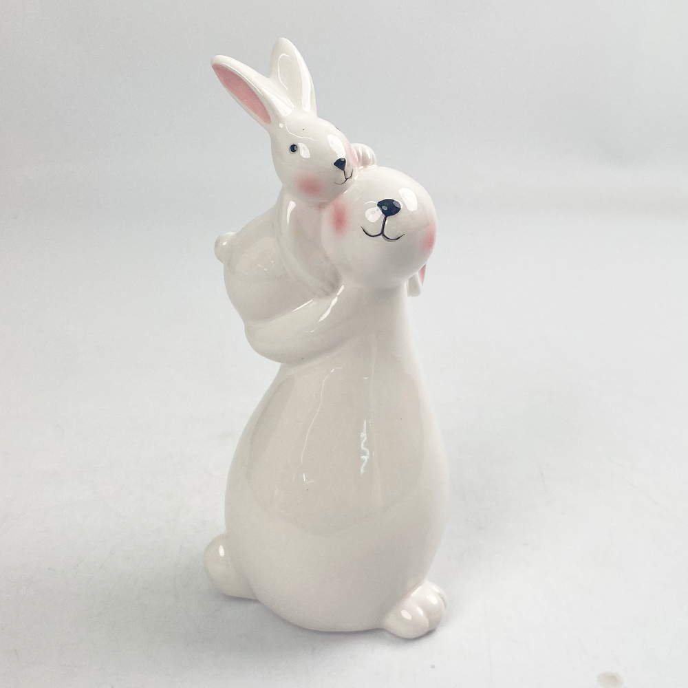 Porzellan-Festival-Häschen-Familienfigur, Keramik, Bankett, Haushalt, Kaninchen, Miniatur, Mutter, Ornament, Vater, Dekor, Kind, Geschenk, Handwerk 7