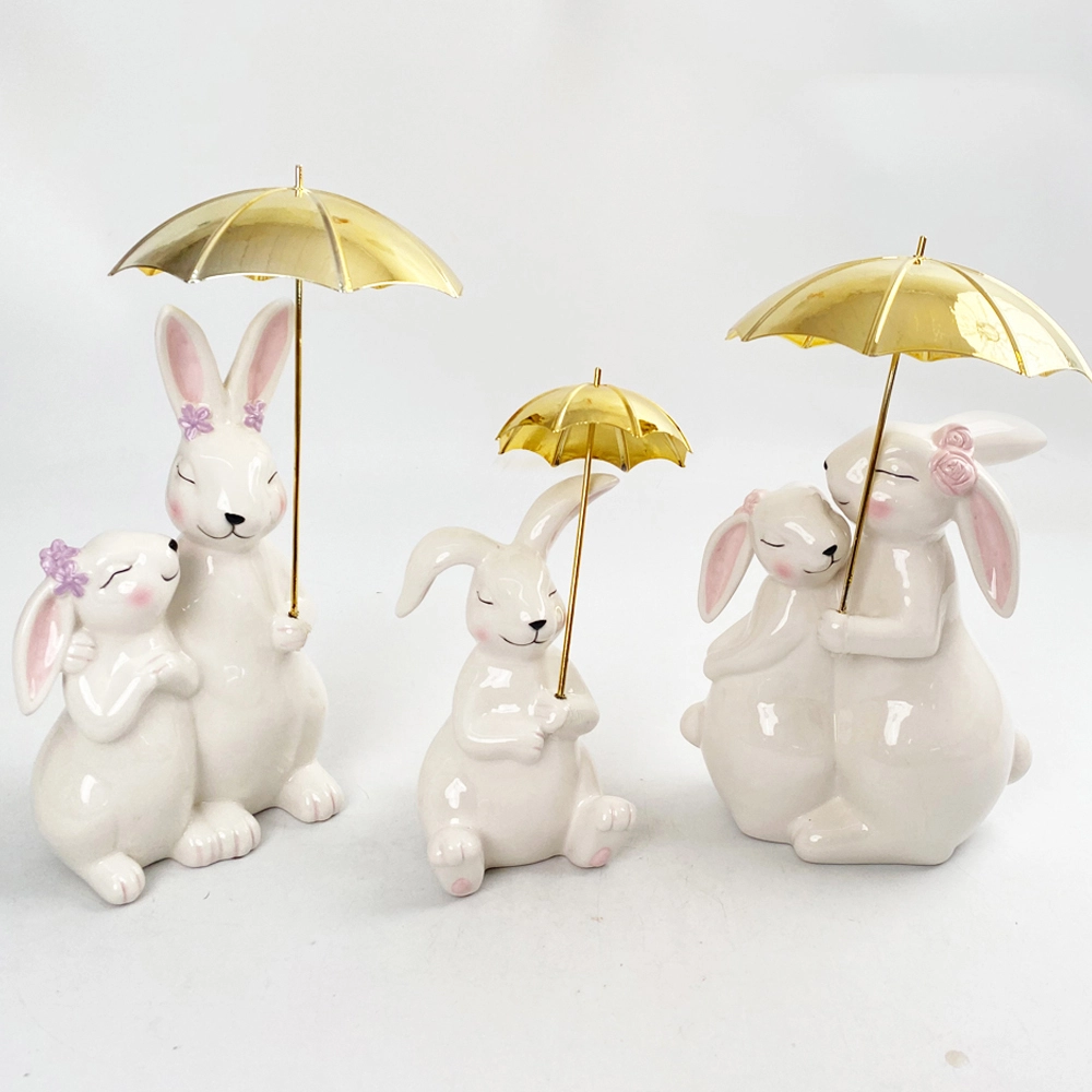 Liebesherz-Kaninchen-Paarfigur aus Porzellan, Liebhaber, Hase, Miniatur, Zimmer, Keramik, Ornament, Hochzeitsdekor, Valentinstagsgeschenk, Handwerk 1