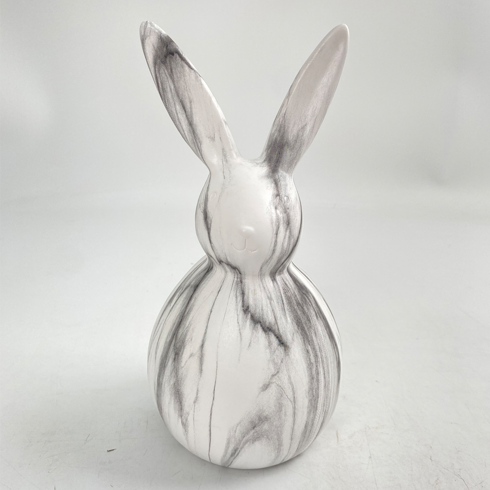 Osterhasenfigur, süße Keramik-Ei-Statue, Osterhasen-Dekoration, Tischdekoration, Büro-Ornament 7