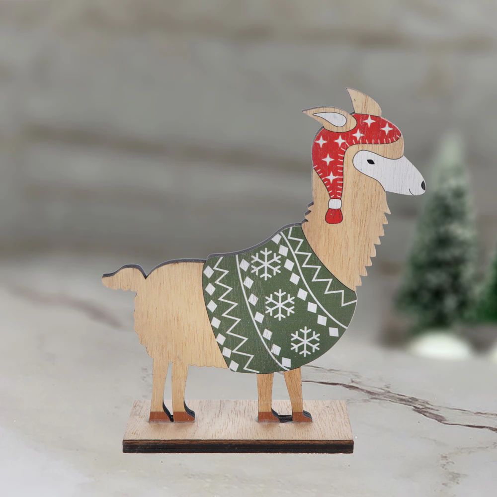 Holztier-Weihnachtsdekoration, DIY-Holzhandwerk, Weihnachtsschmuck für Weihnachtsfeier, Heimdekoration auf dem Tisch 7