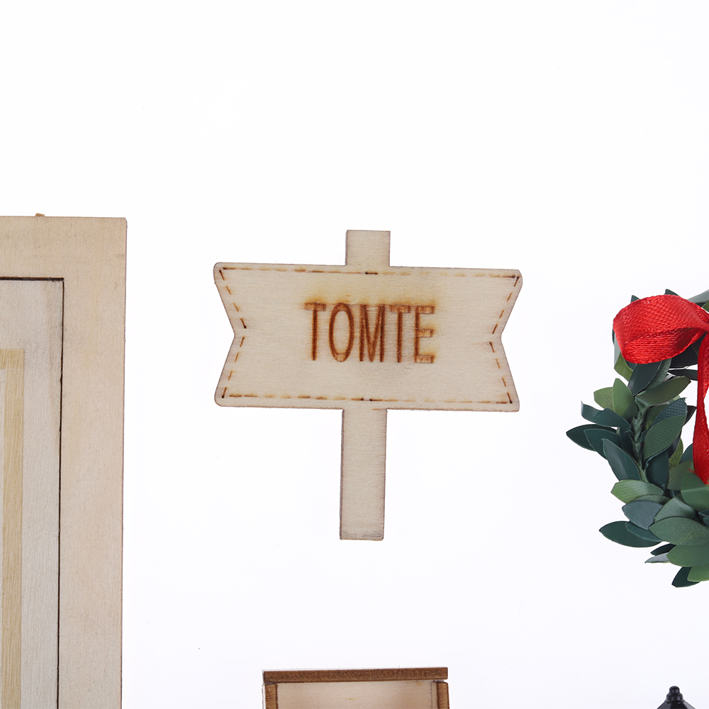 Мебель DIY Craft Gift Рождественский кукольный домик Украшение Мини Деревянный Сказочный Дверь Набор 4