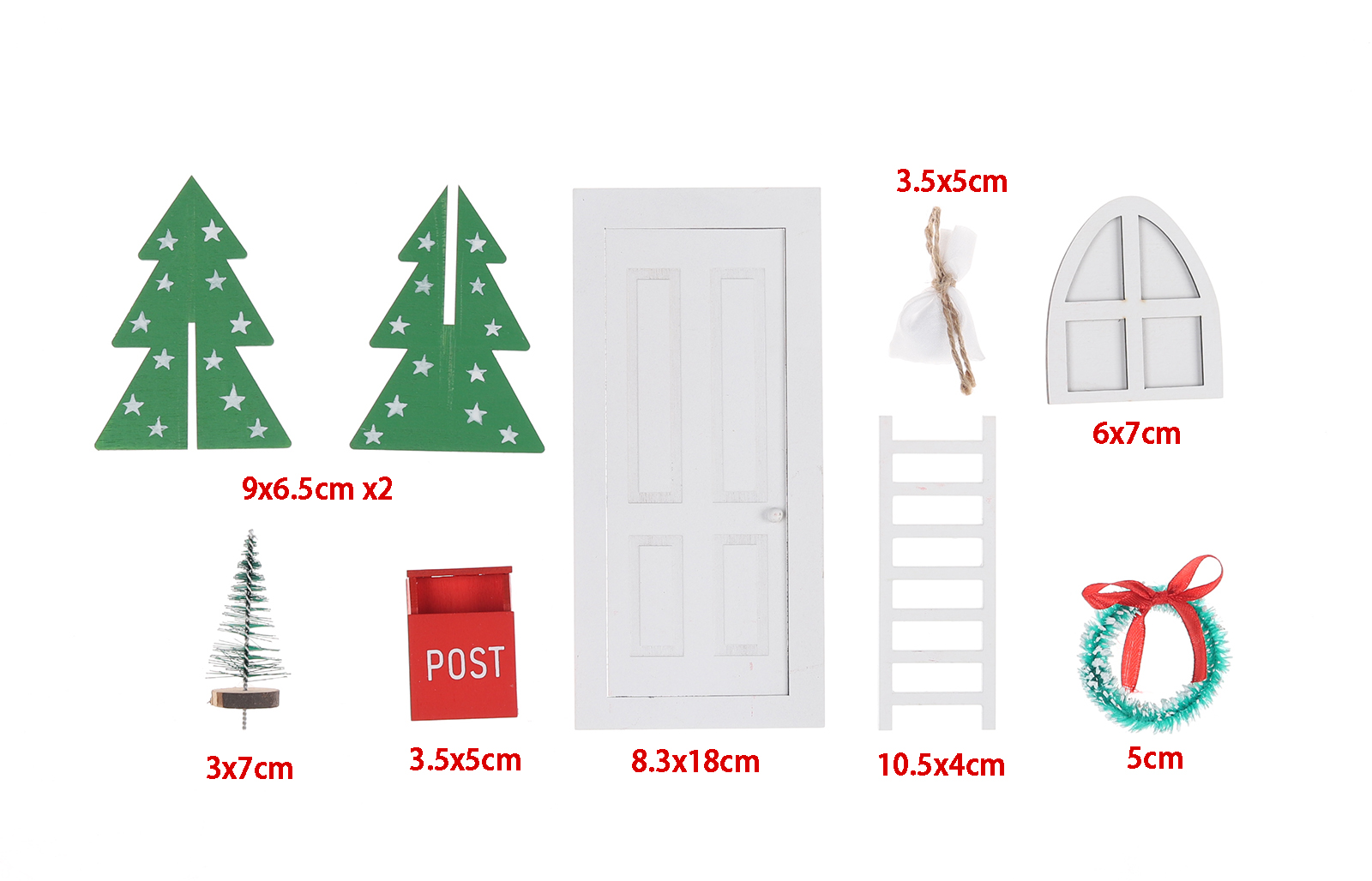 Muebles de casa de muñecas de Navidad, manualidades para niños, regalo, juego de accesorios para puerta de hadas en miniatura 6