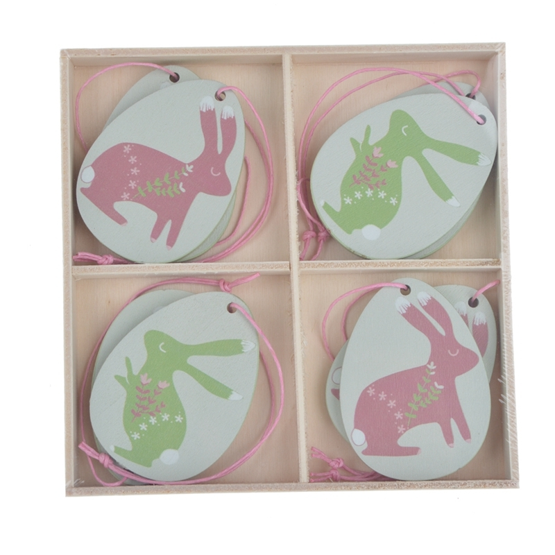 Color printing wooden easter eggs hanging 1