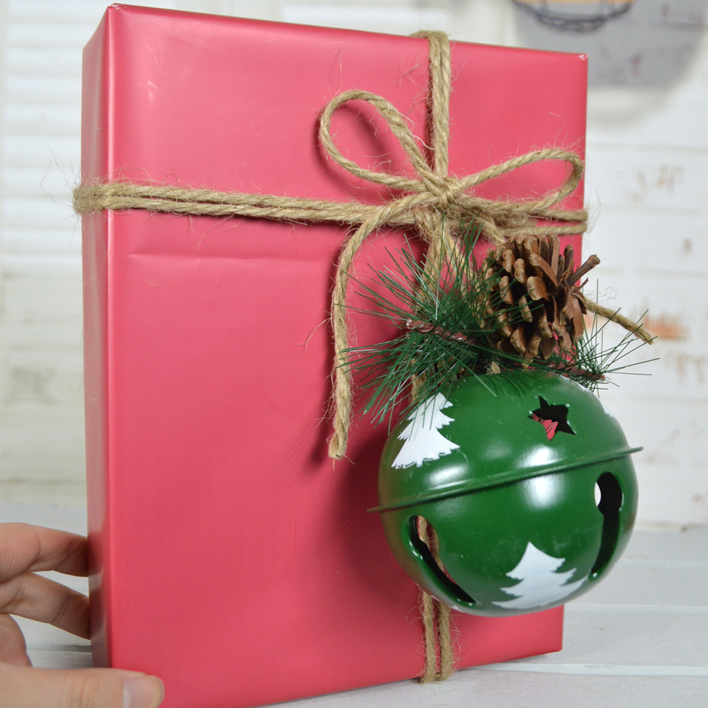 Adornos navideños para árbol de Navidad, campanas de metal colgantes, paquete triple, regalo para festivales 4