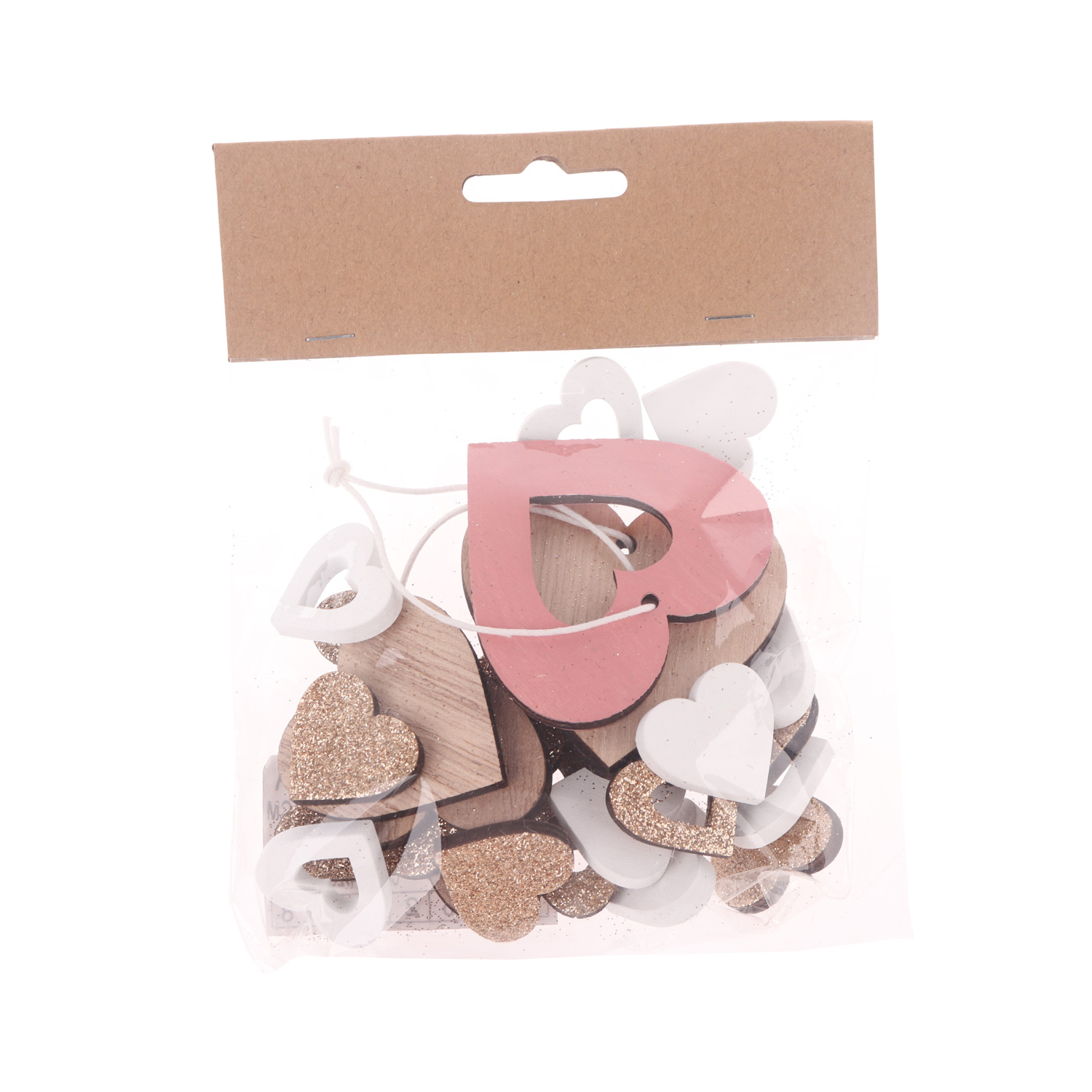 Confeti de madera de colores con forma de corazón y purpurina para decoración de bodas. 1