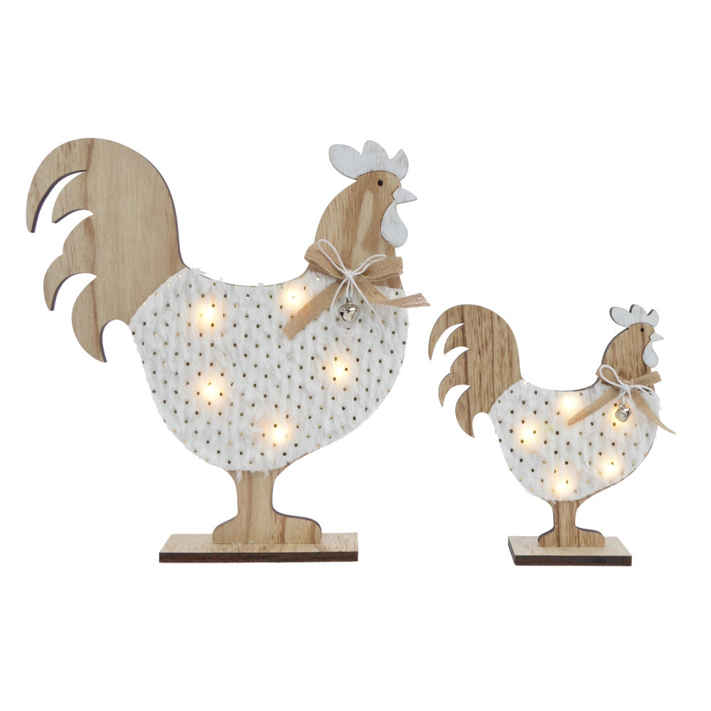 Decoración de escritorio de pollo con luz decorativa de madera 1