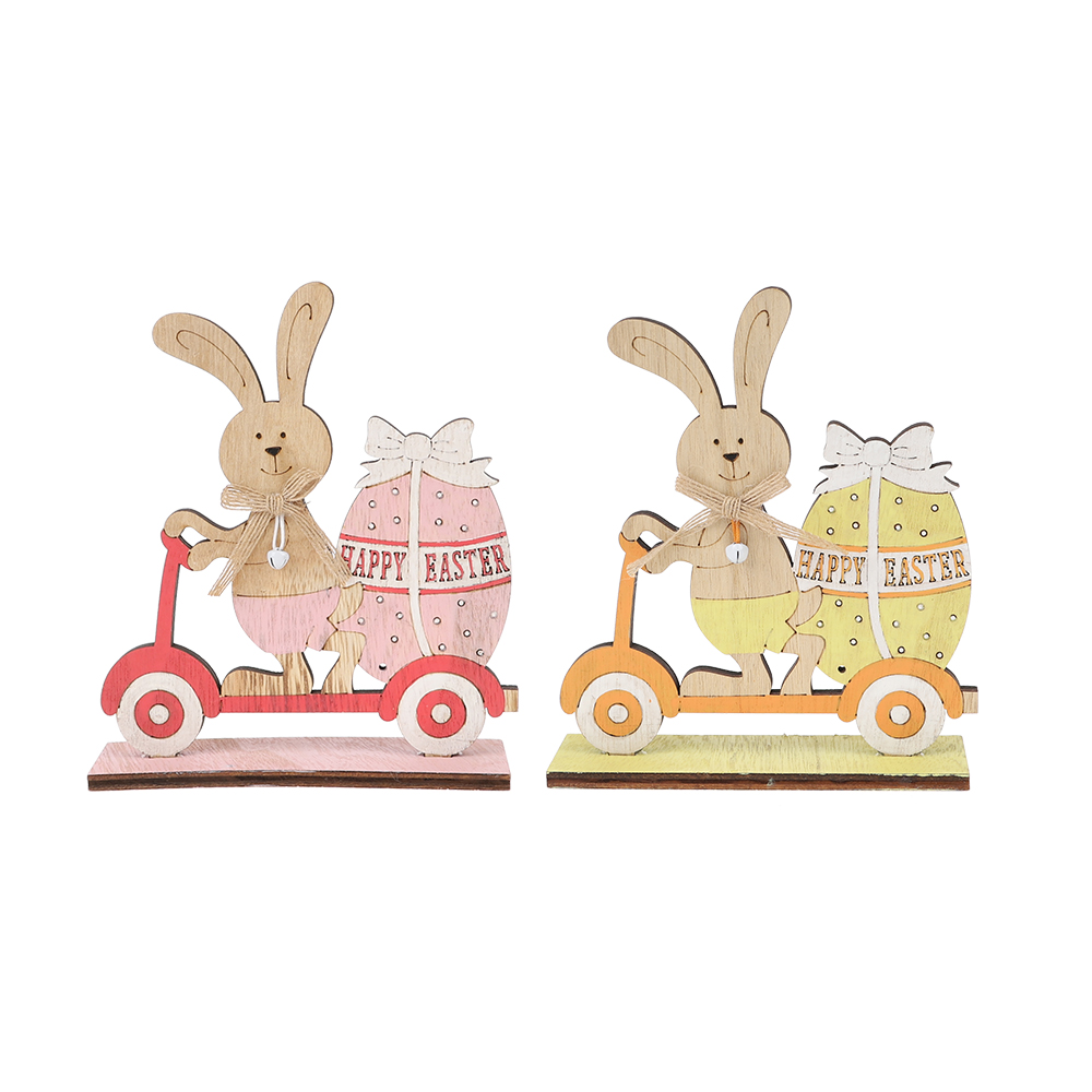 Proveedor de artesanías artesanales de fábrica con conejo de Pascua de primavera para montar en scooter 1