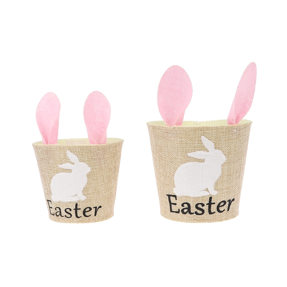 easter greeting jute rabbit flower pot 1