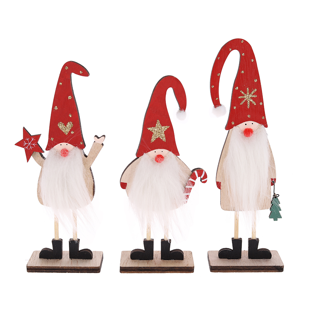 Centro de mesa navideño de Papá Noel, letreros de madera para mesa, decoración para fiestas en casa. 1