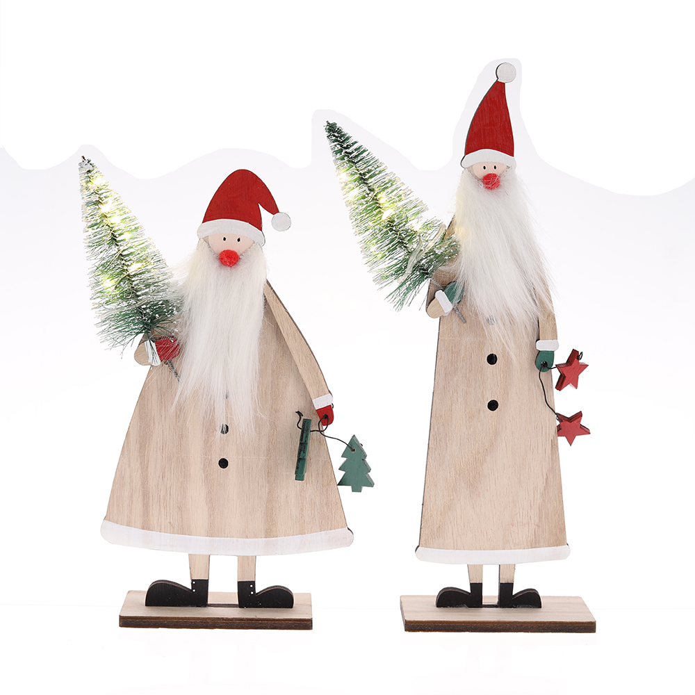 Centro de mesa navideño de Papá Noel, letreros de madera para mesa, decoración para fiestas en casa. 4