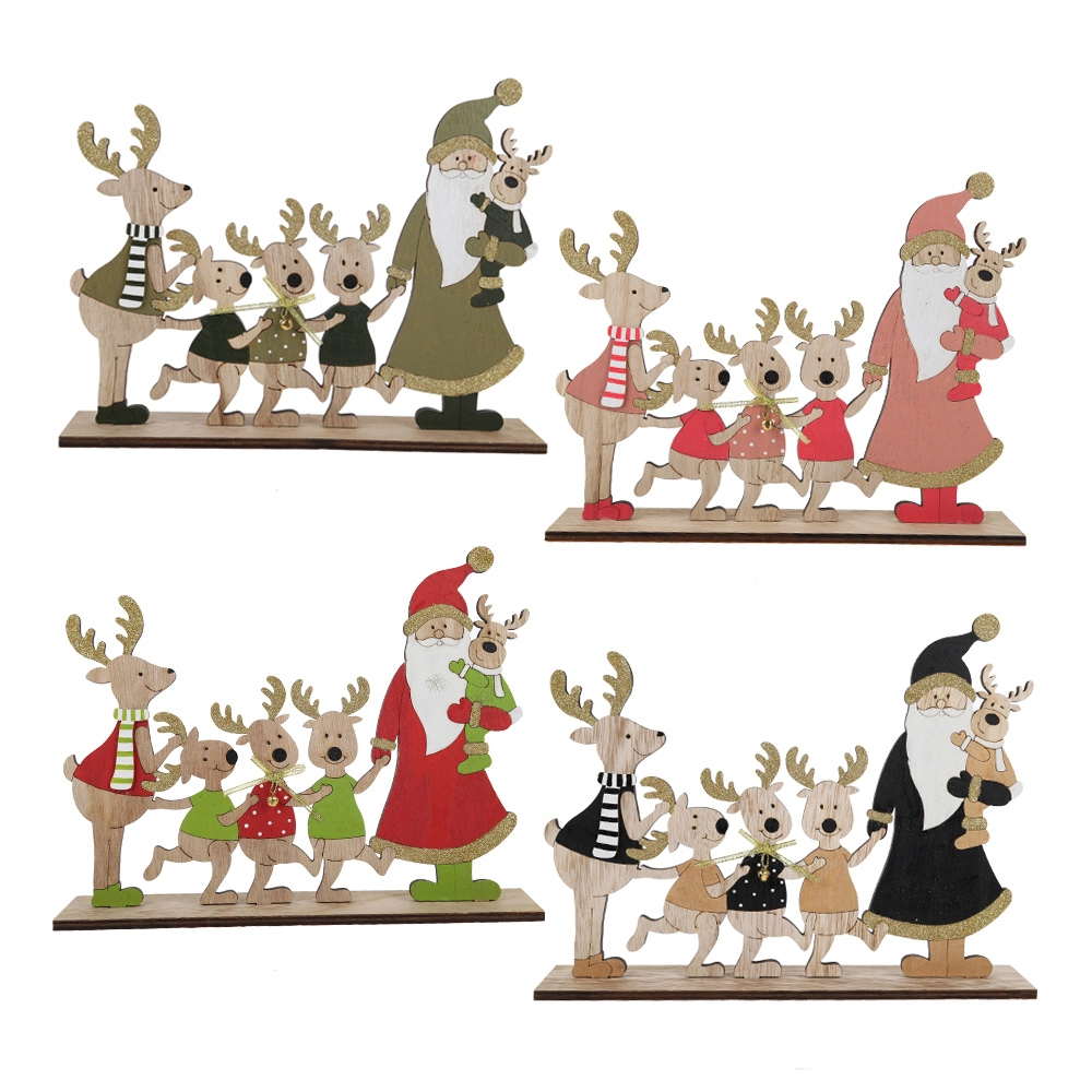 Christmas Wood Reindeer Decor for Xmas Centerpiece Ornament 1