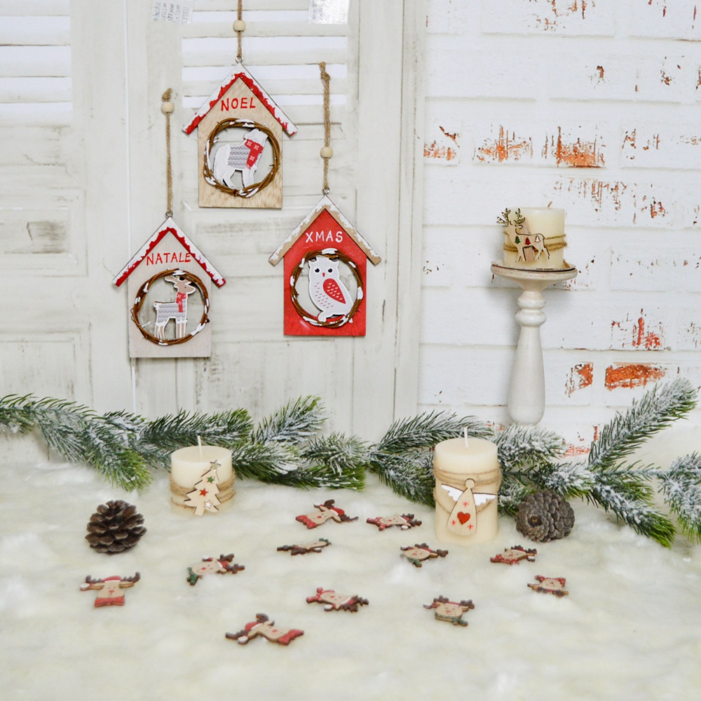 Großhandel Weihnachtsdekoration Hirsch Pegs Dekorative Clips Holz Wäscheklammer für Foto Postkarte 4