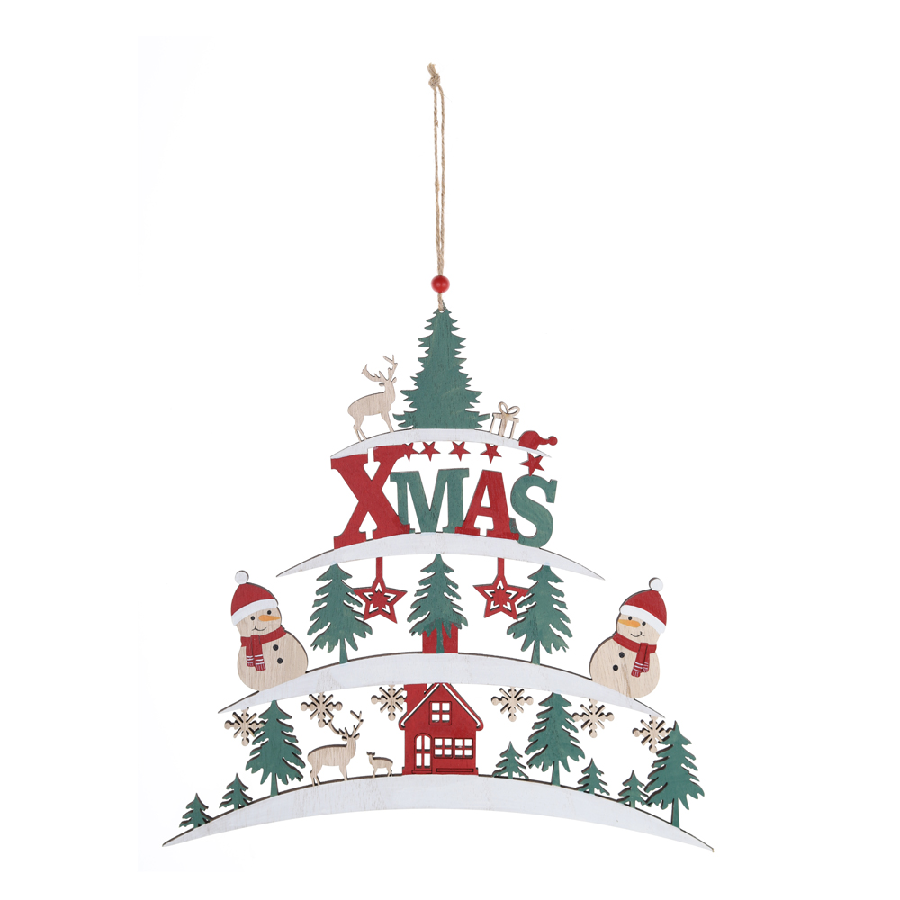 Beste Qualität Frohe Weihnachten Baum Form Haustür hängen Ornament Fabrik 4