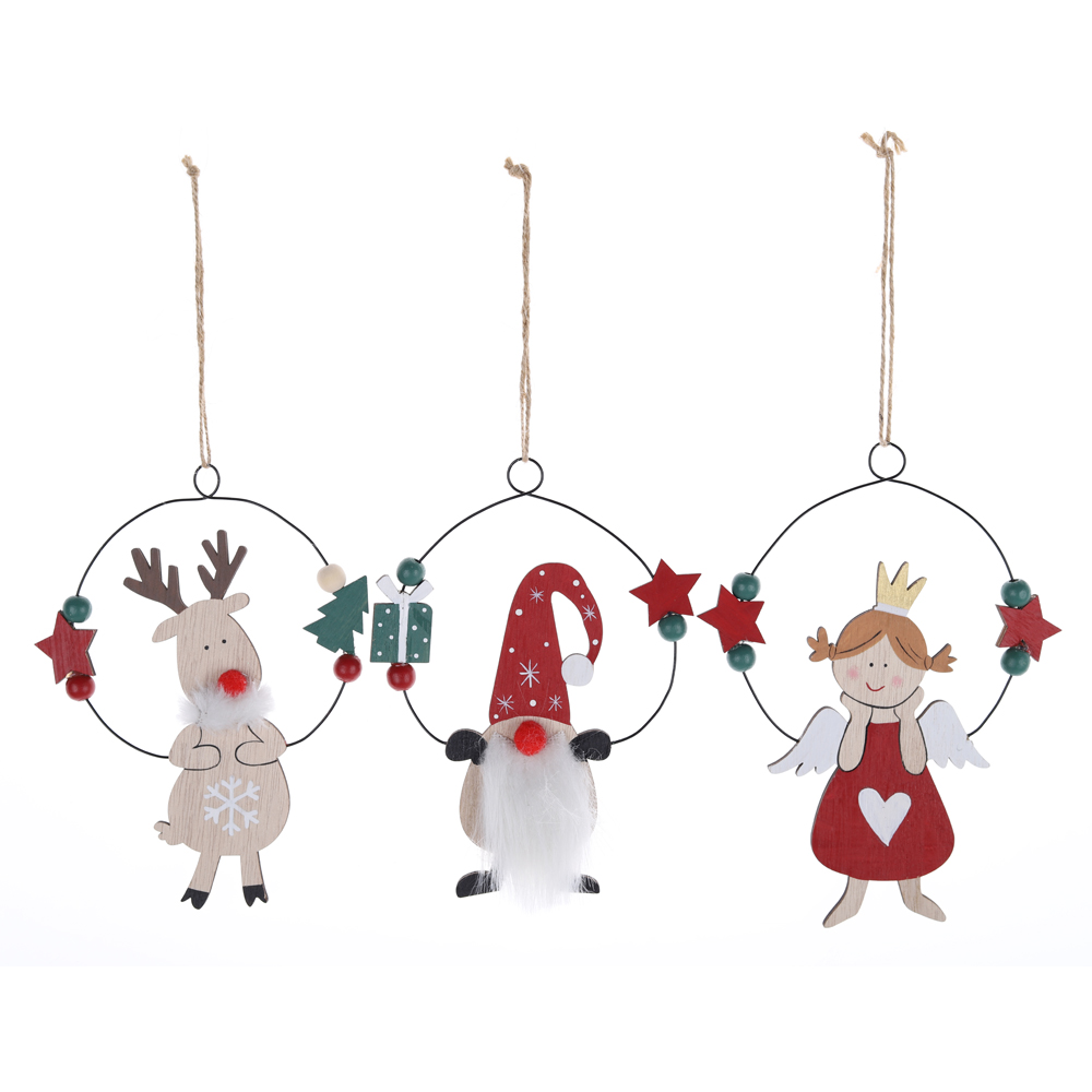China Weihnachten Holz Haus Form Weihnachtsbaum hängen Ornament Customized-Tangchen 4