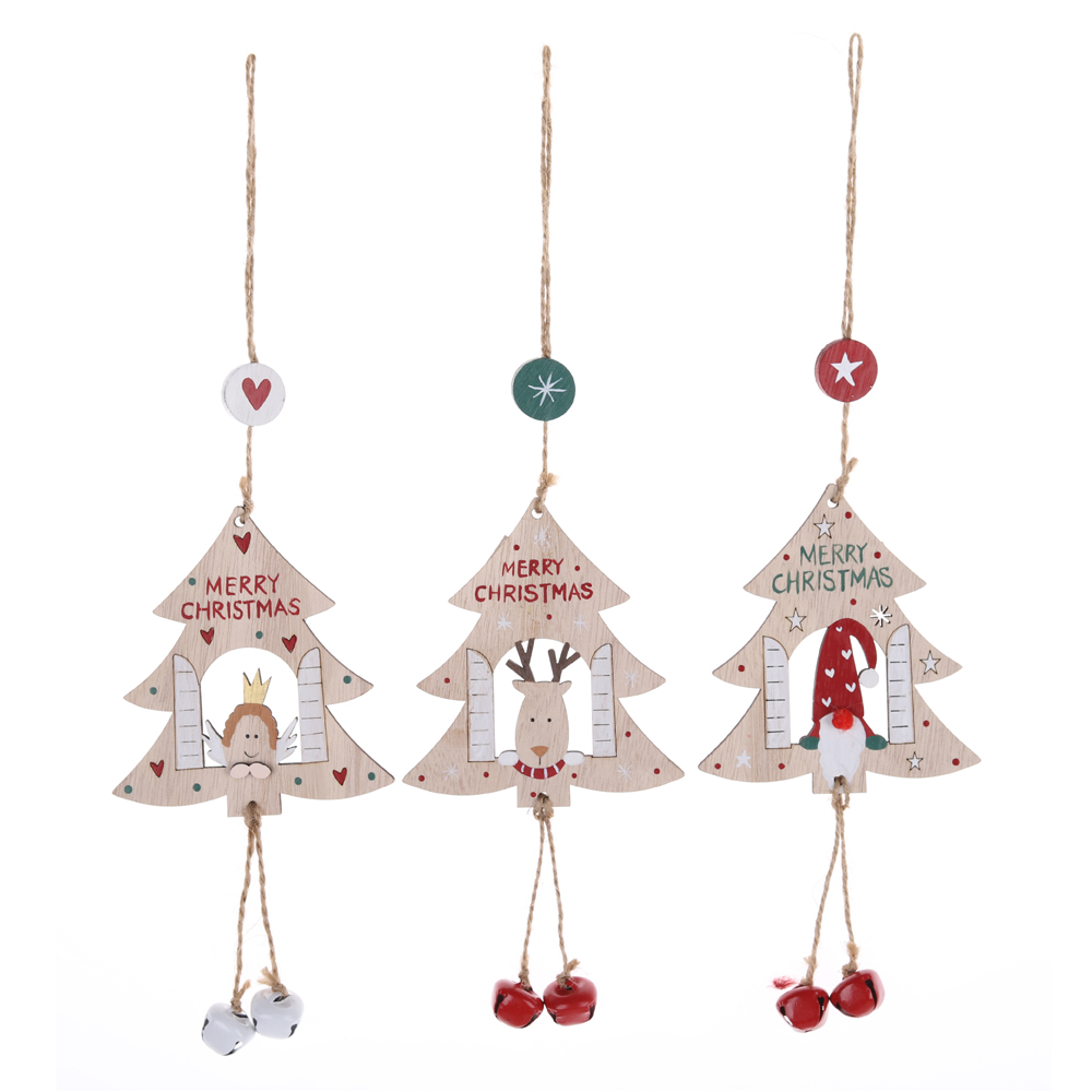 China Weihnachten Holz Haus Form Weihnachtsbaum hängen Ornament Customized-Tangchen 8