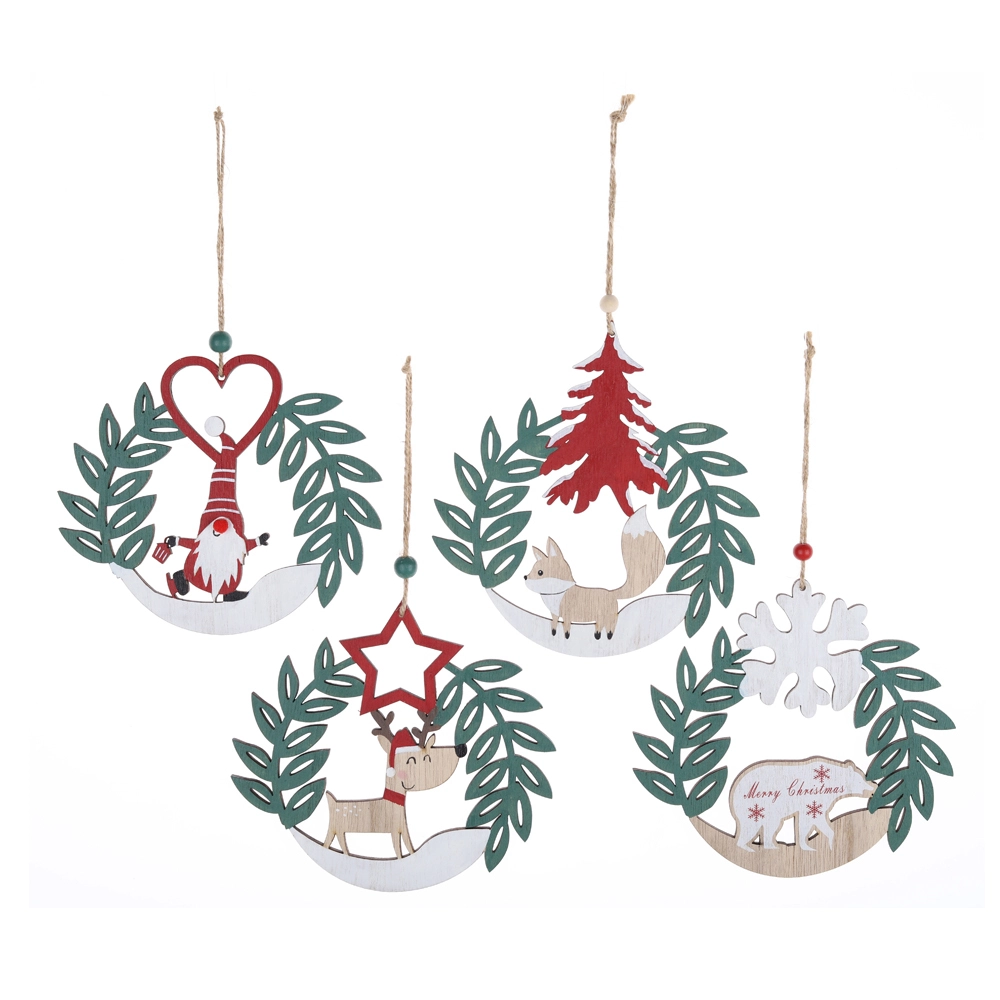 Árbol de Navidad de madera con gnomos colgantes OEM en venta - Tangchen 1