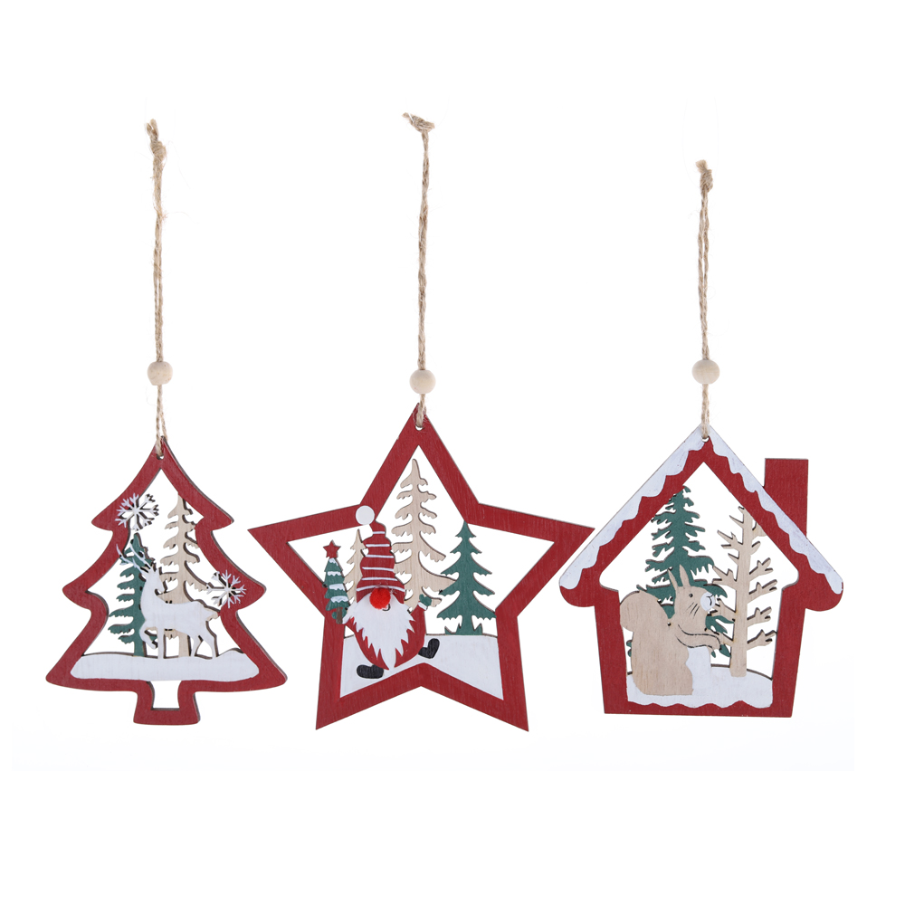 OEM Weihnachtswichtel aus Holz zum Aufhängen am Baum - Tangchen 4
