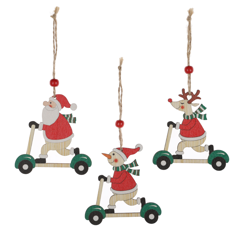 Beste Qualität Weihnachten Weihnachtsmann Rentier mit Roller Hängende Dekorationen Oem-Tangchen 1