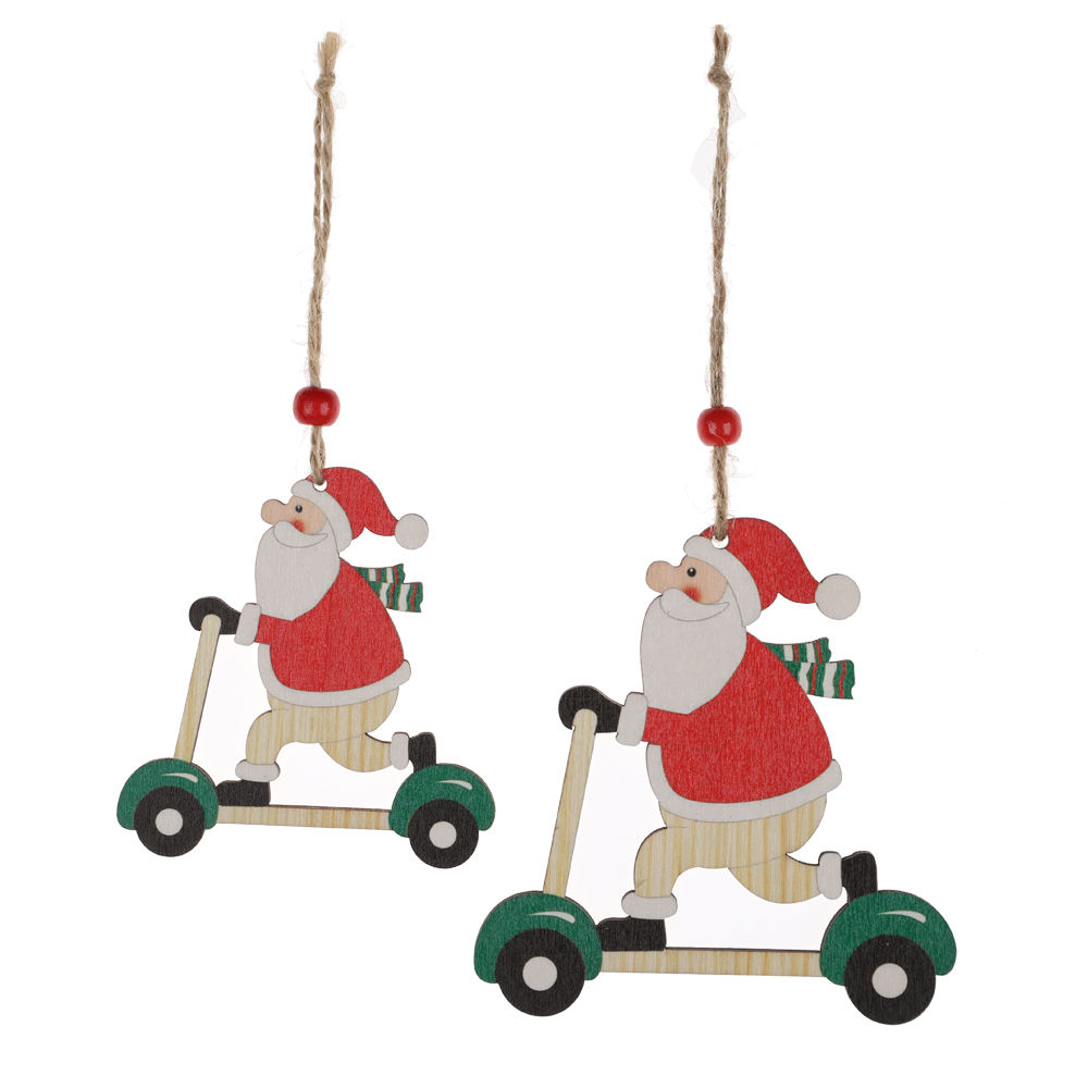 Beste Qualität Weihnachten Weihnachtsmann Rentier mit Roller Hängende Dekorationen Oem-Tangchen 6