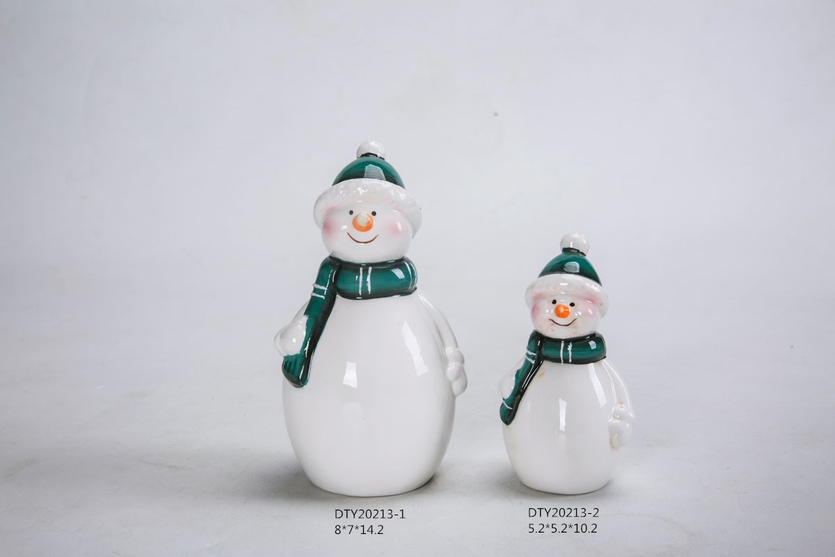 Großhandel Weihnachten Keramik Schneemann Ornamente Schreibtisch Dekoration Niedlichen Pinguin Figuren 3