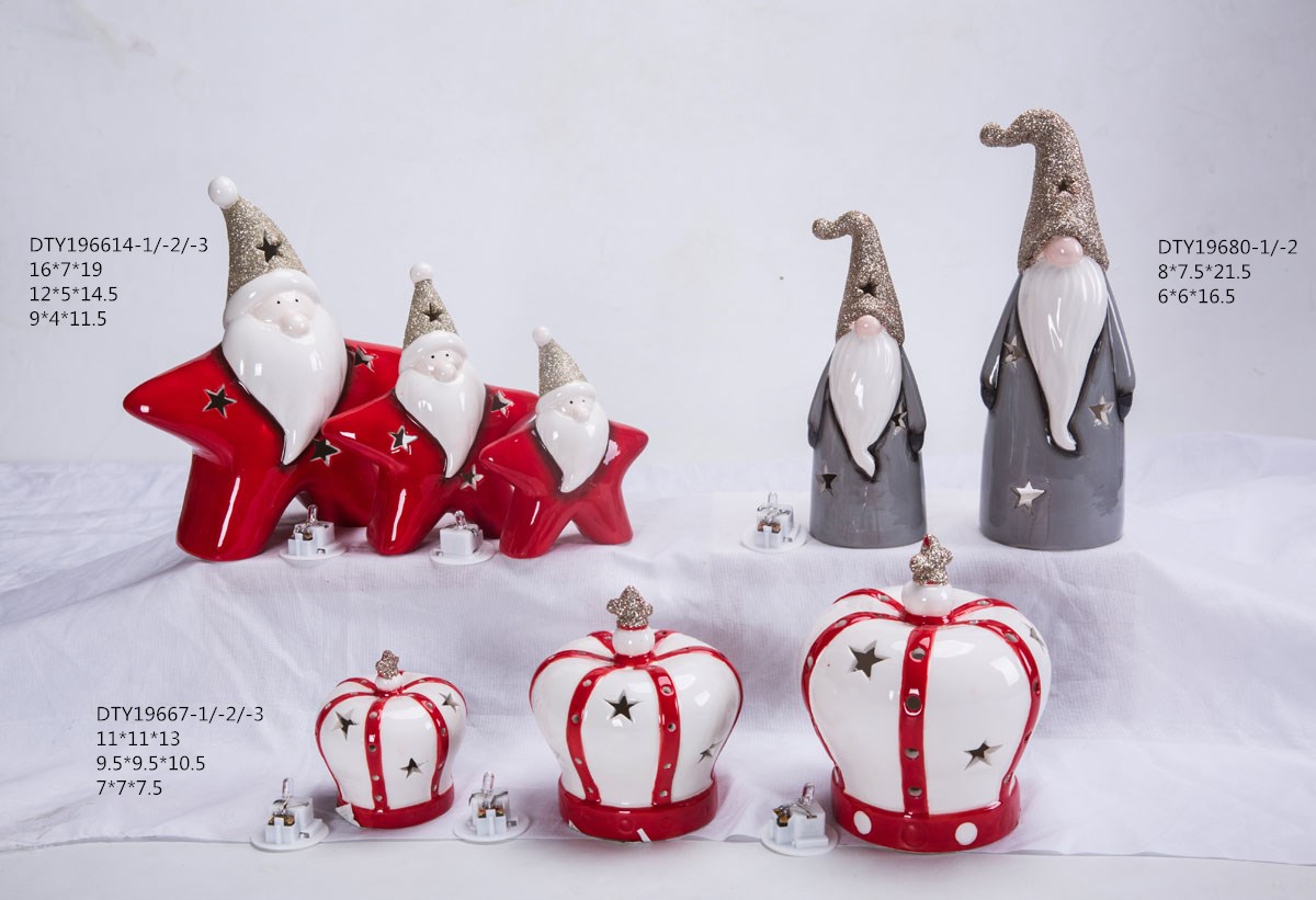 Großhandel Weihnachten Keramik Schneemann Ornamente Schreibtisch Dekoration Niedlichen Pinguin Figuren 2