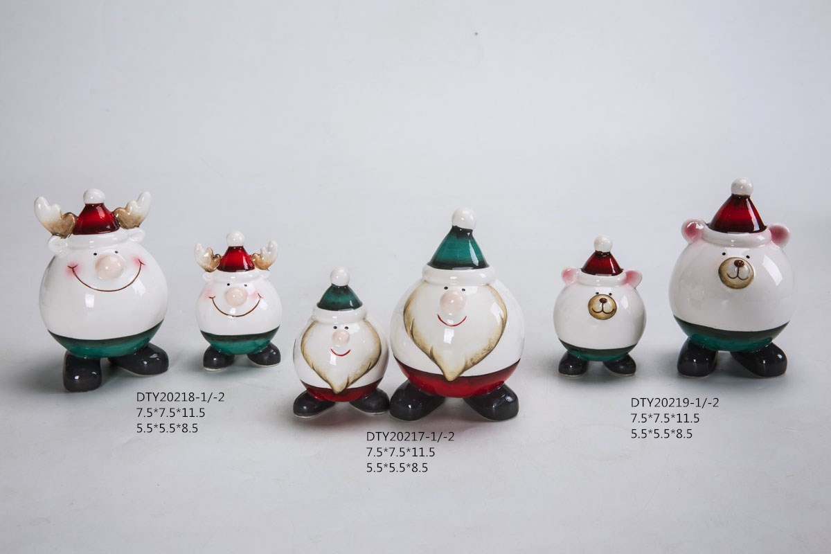 Großhandel Weihnachten Keramik Schneemann Ornamente Schreibtisch Dekoration Niedlichen Pinguin Figuren 5