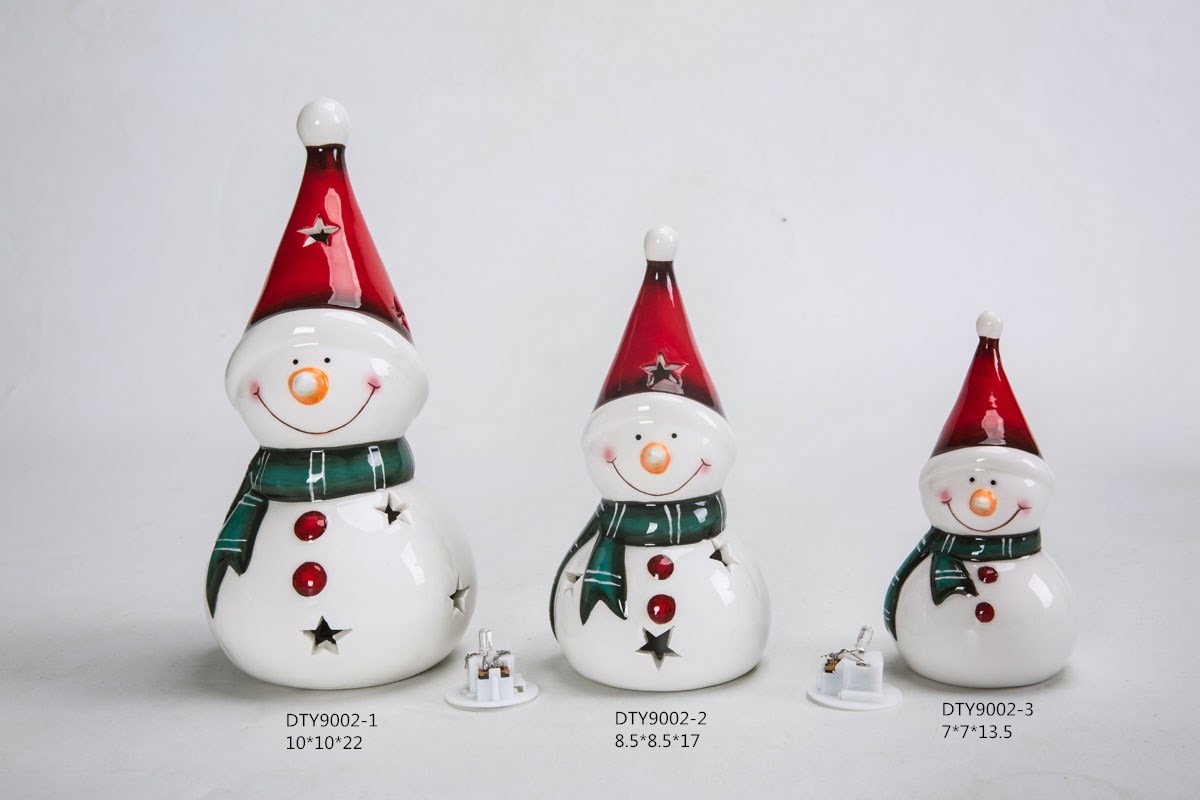 Großhandel Weihnachten Keramik Schneemann Ornamente Schreibtisch Dekoration Niedlichen Pinguin Figuren 6