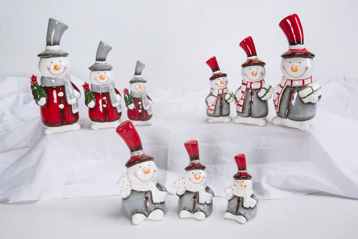 Großhandel Weihnachten Keramik Schneemann Ornamente Schreibtisch Dekoration Niedlichen Pinguin Figuren 9
