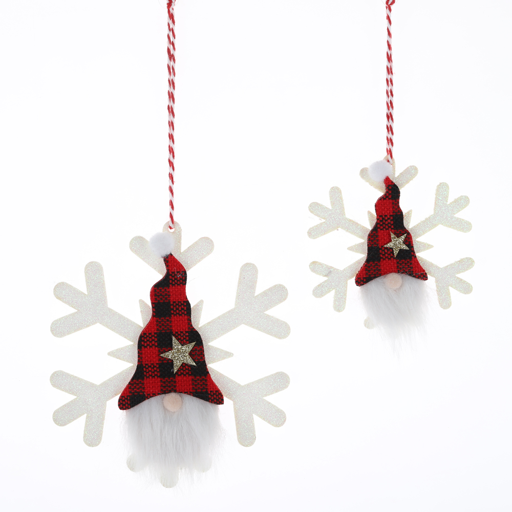 Venta al por mayor de copos de nieve navideños colgantes de fieltro, decoración navideña para fiestas. 3