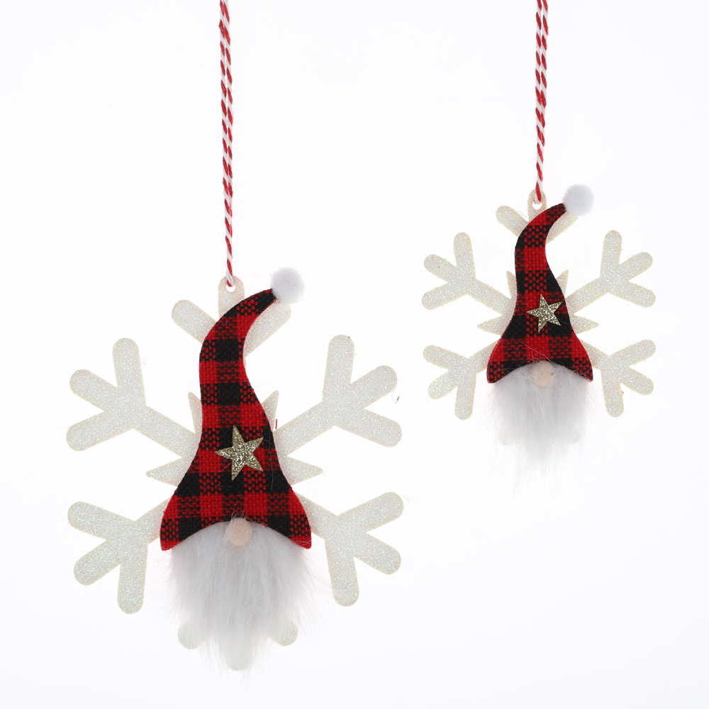 Venta al por mayor de copos de nieve navideños colgantes de fieltro, decoración navideña para fiestas. 2