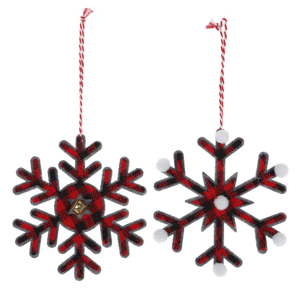 Venta al por mayor de copos de nieve navideños colgantes de fieltro, decoración navideña para fiestas. 1