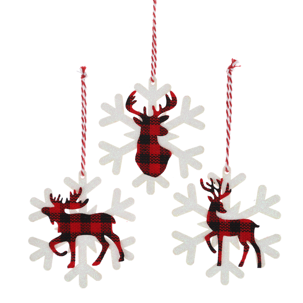 Venta al por mayor de copos de nieve navideños colgantes de fieltro, decoración navideña para fiestas. 5