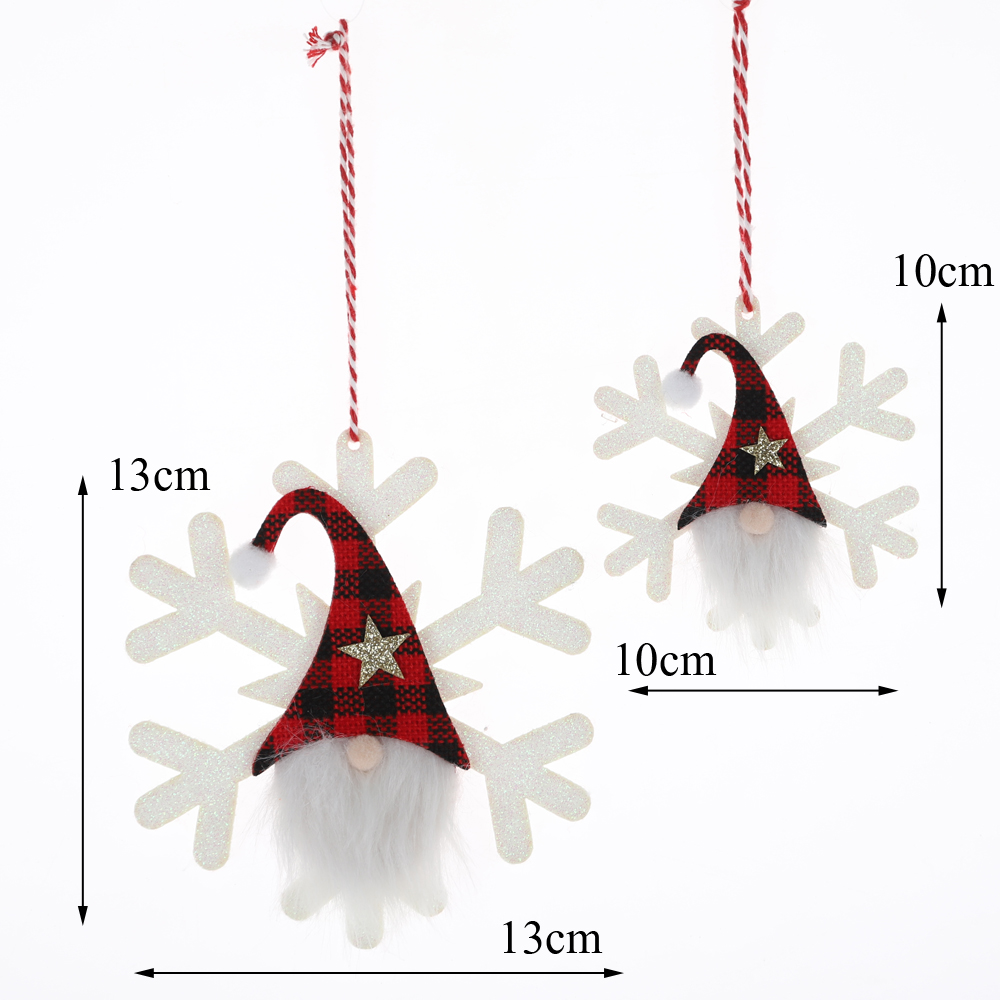 Venta al por mayor de copos de nieve navideños colgantes de fieltro, decoración navideña para fiestas. 4