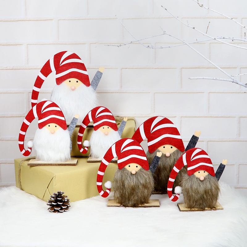 Fühlte Elf mit hölzernen Basis Weihnachtsdekoration
